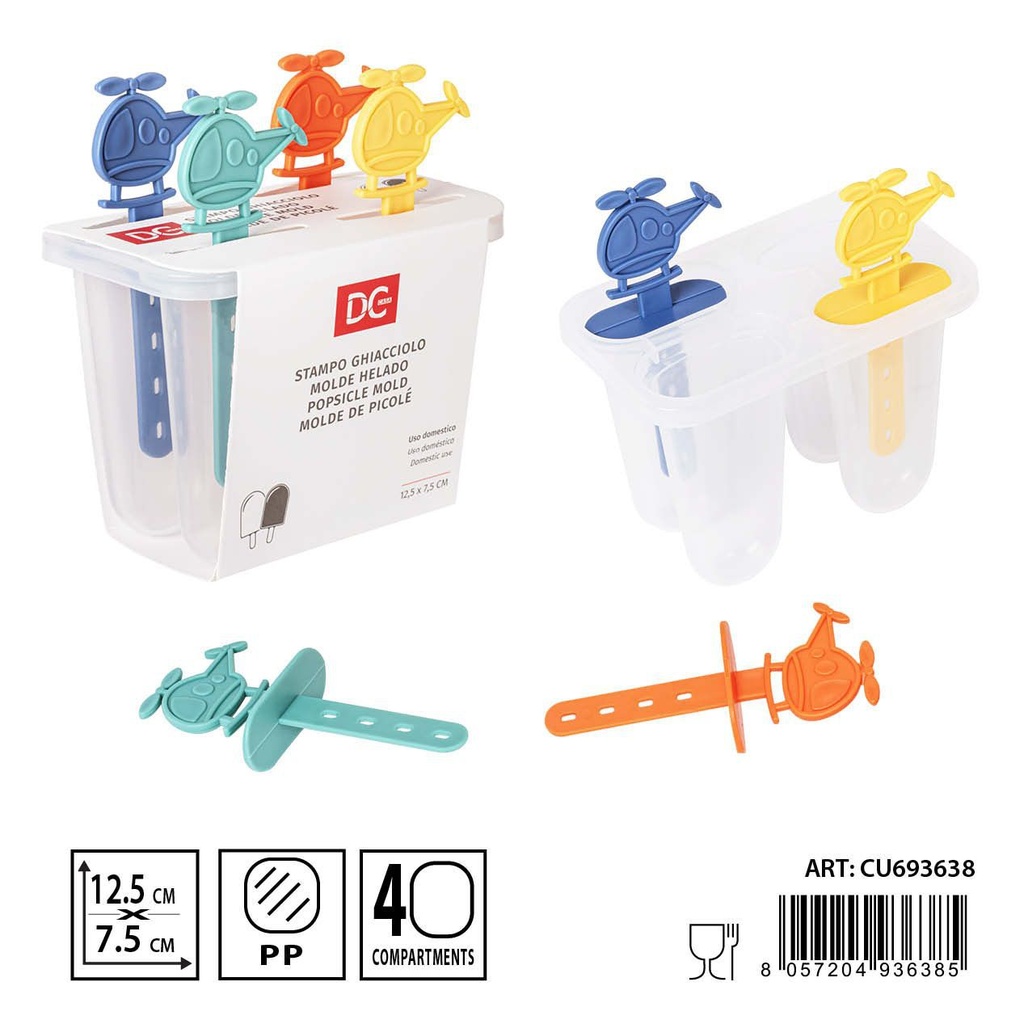 Molde de helados helicoptero 12.5x7.5x14 cm - Utensilios de cocina