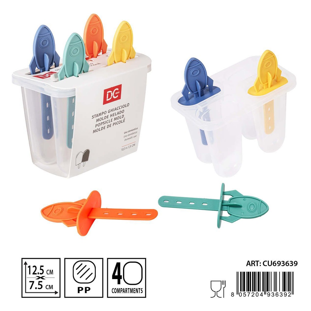 Molde de helados astronave 12.5x7.5x14 cm - Utensilios de cocina