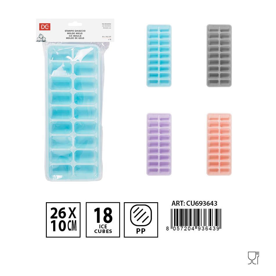 Molde para hielo 18 cubos 26 x 10.5 cm - Accesorios de cocina