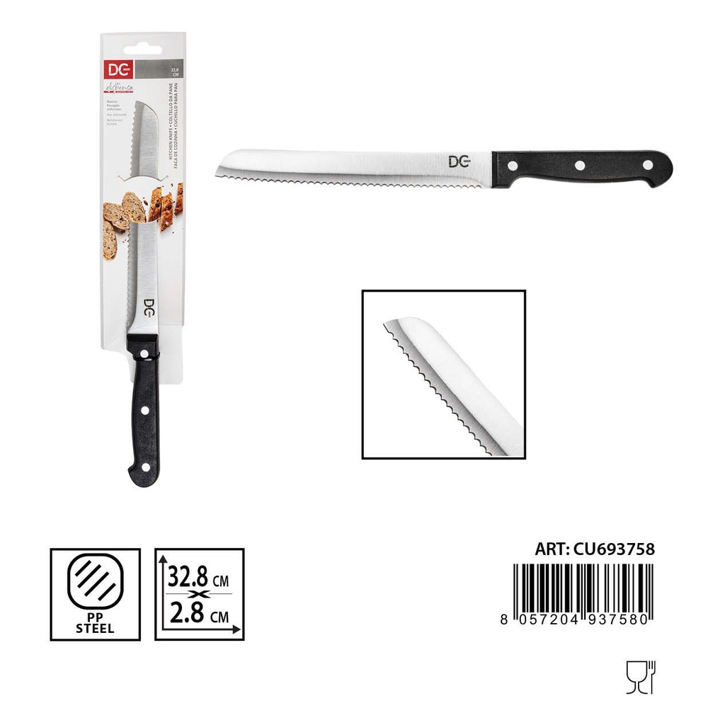 Cuchillo para pan 32.8 x 2.8 cm - Utensilios de cocina