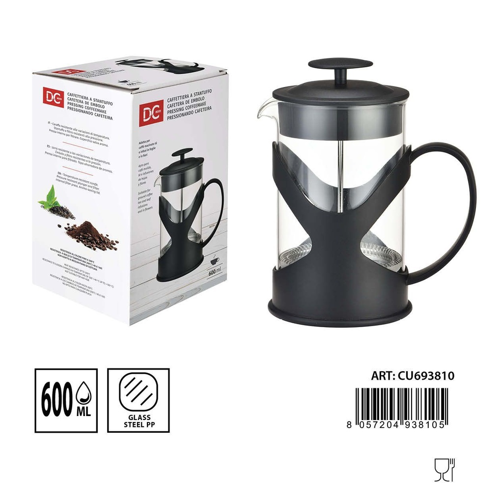 Cafetera de émbolo 600ml para hacer café