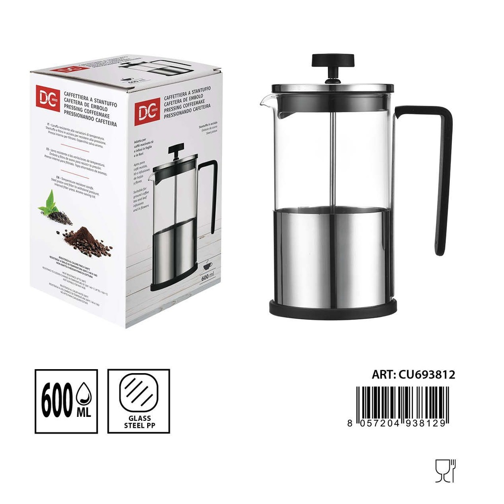 Cafetera de émbolo 600ml para preparar café