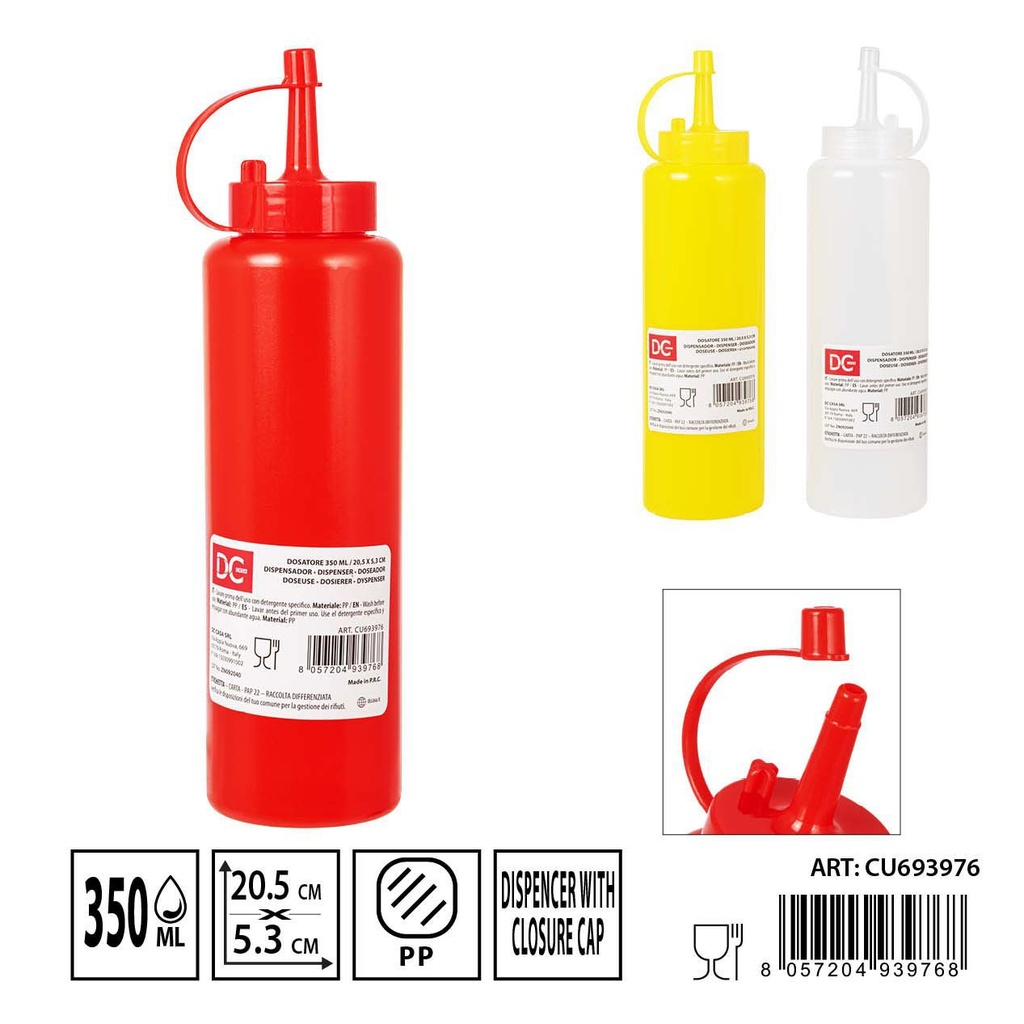Bote dispensador de salsa 350ML 20.5X5.3CM - Accesorios de plástico
