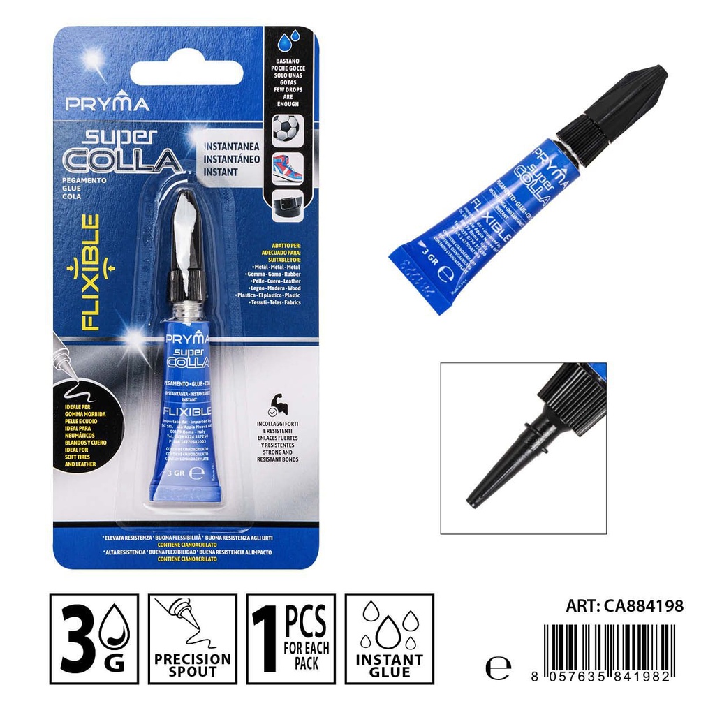 Súper Cola Gel Instantáneo Flexible 3g - Adhesivo
