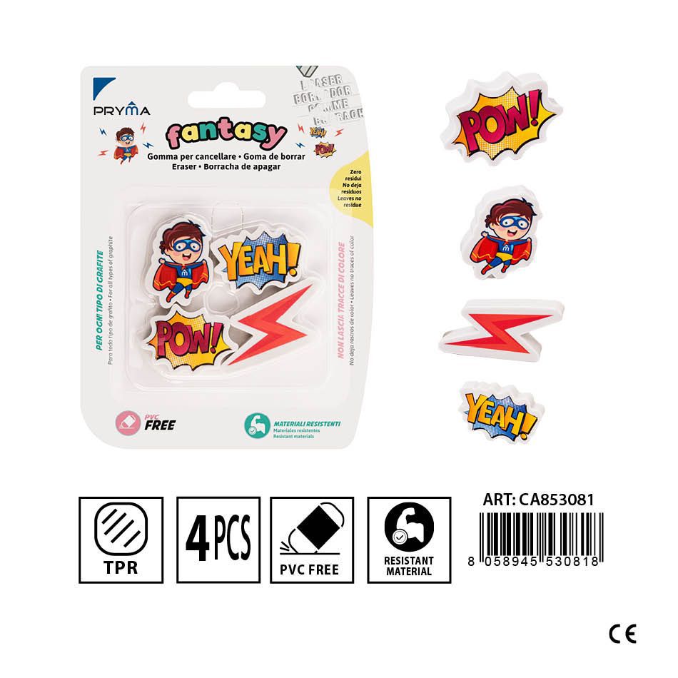 Goma de borrar 4 PZ - Suministros de oficina