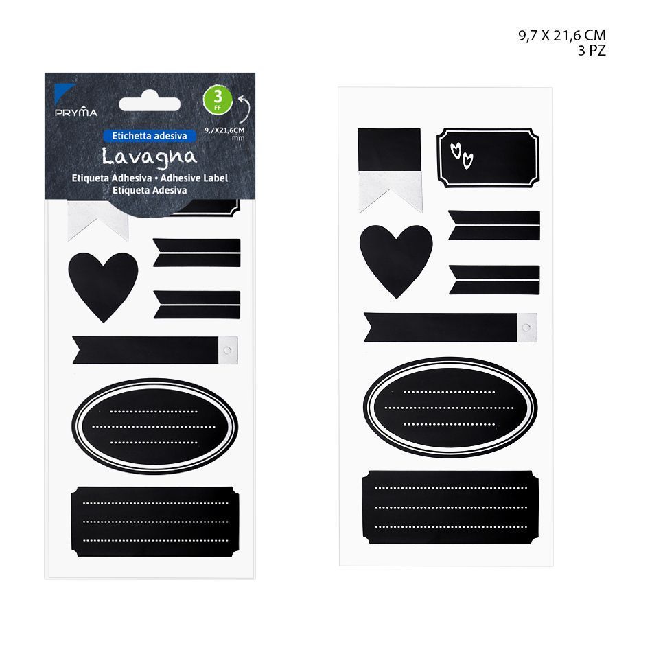 Etiqueta adhesiva negra 9.7x21.6 cm 3 unidades - Papelería