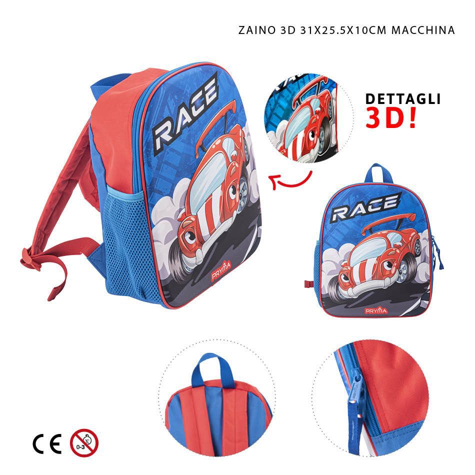 Mochila 3D con carro 31x25.5x10cm para niños