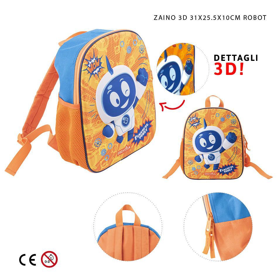 Mochila 3D robot 31x25.5x10cm