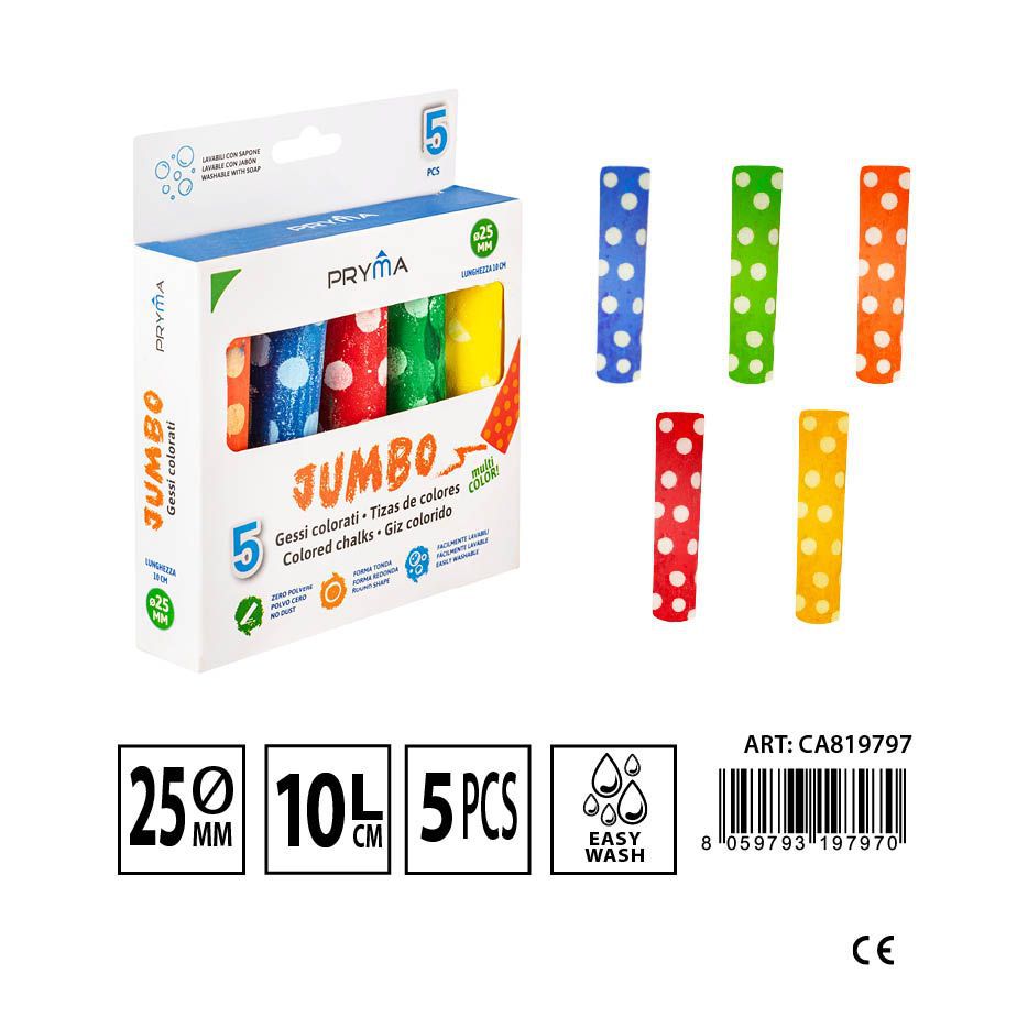 Tiza jumbo de 5pz colores - Artículos de escritura