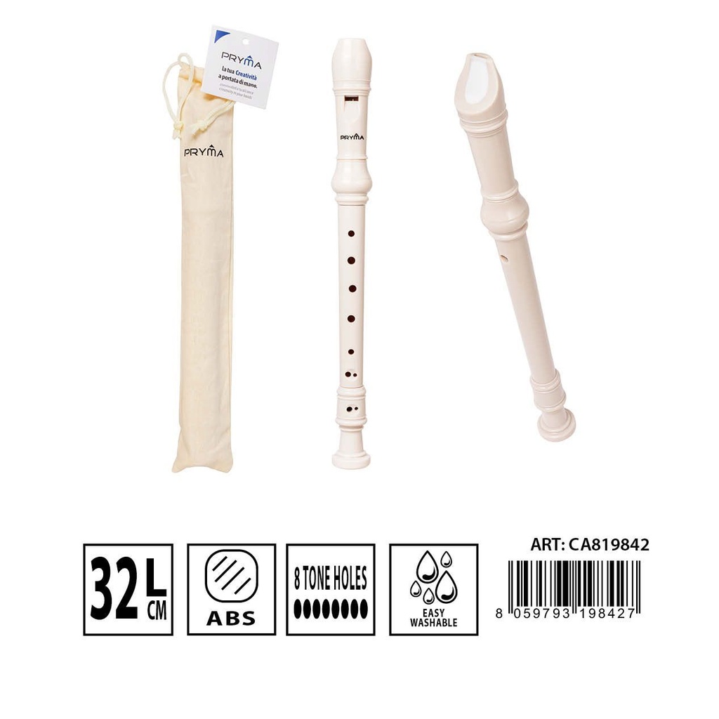 Flauta dulce 32 cm - Instrumento musical para principiantes