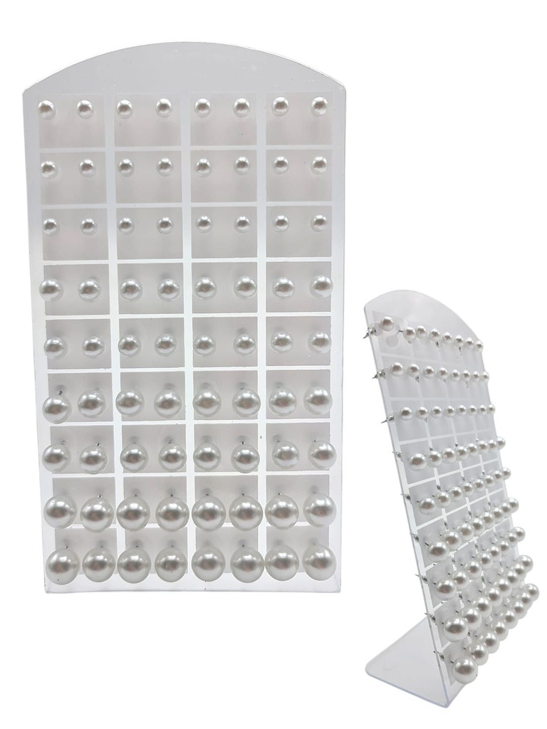 Pendiente perla blanca 6x8x10x12mm 36/p  - Joyería y bisutería