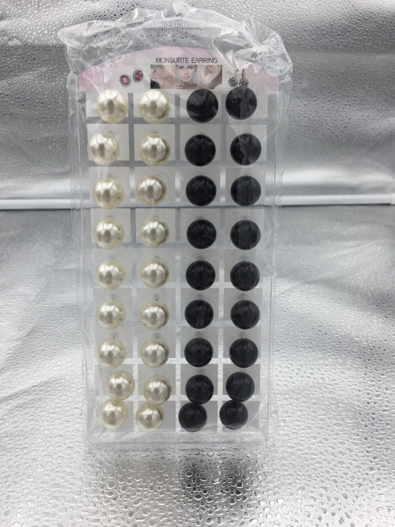 Pendientes Parla/Ngr 14mm 18/pzas MONS - Joyas y bisutería