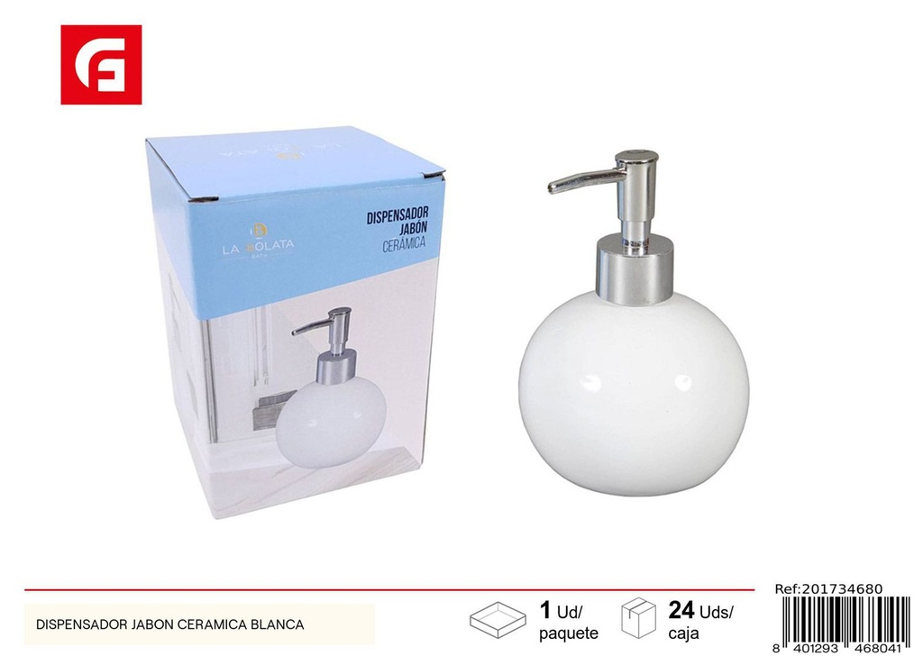 Dispensador de jabón cerámica blanca - Utensilios de baño