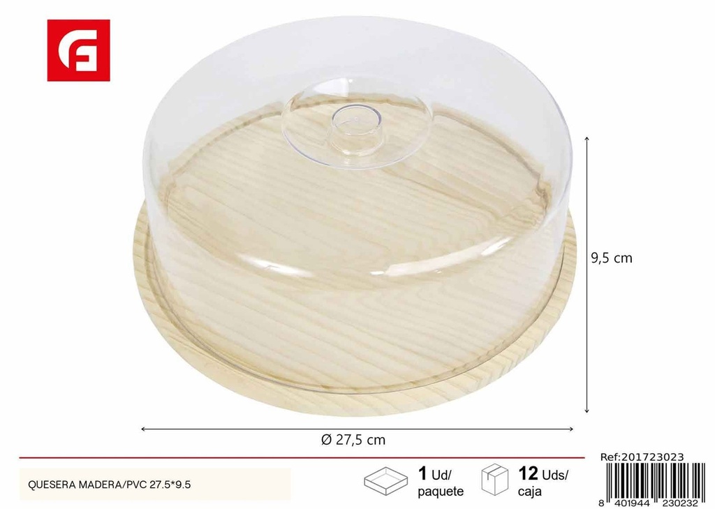 Quesera de madera/PVC 27.5*9.5 cm - Utensilios de cocina
