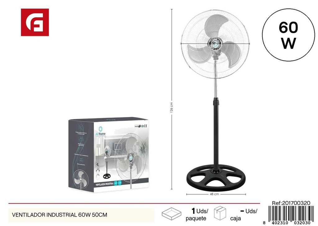 Ventilador industrial 60W 50cm