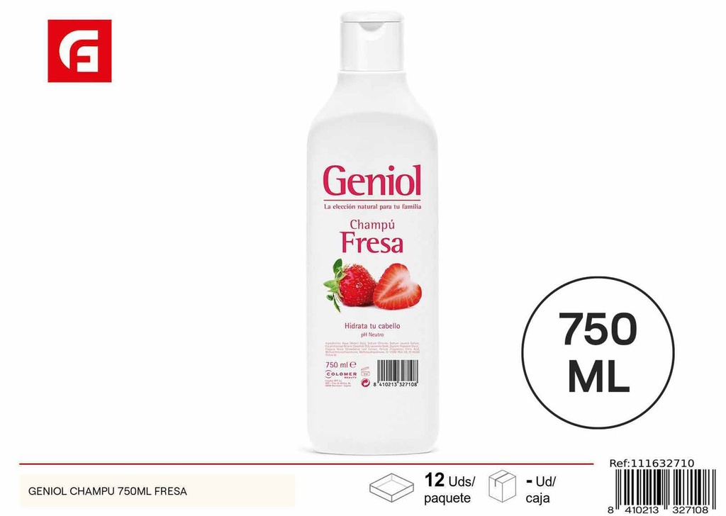 Champú Geniol 750ml con aroma a fresa