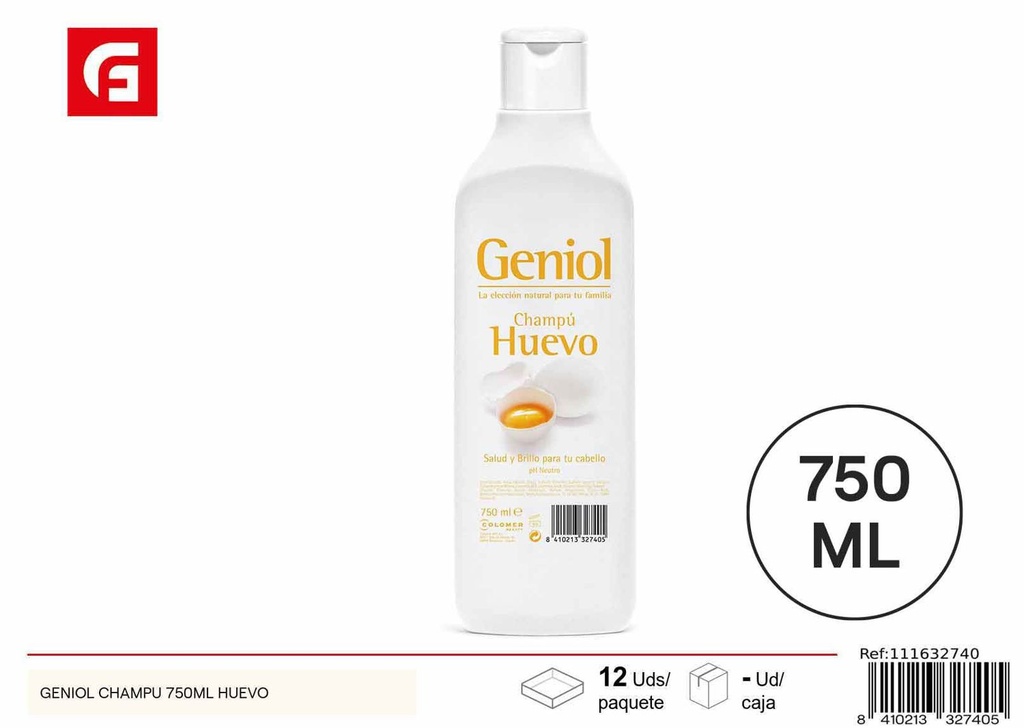 Champú Geniol de huevo 750ml para cuidado del cabello