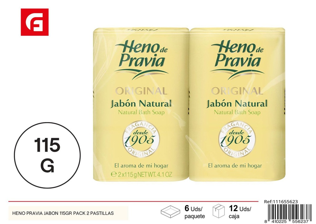 Jabón Heno Pravia 115gr pack 2 pastillas