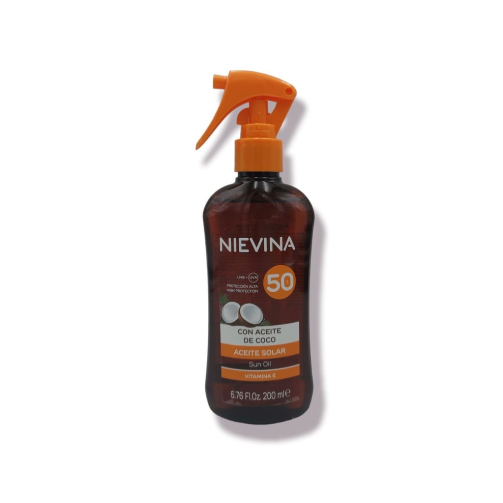 Aceite de coco SPF 50 200ml para protección solar