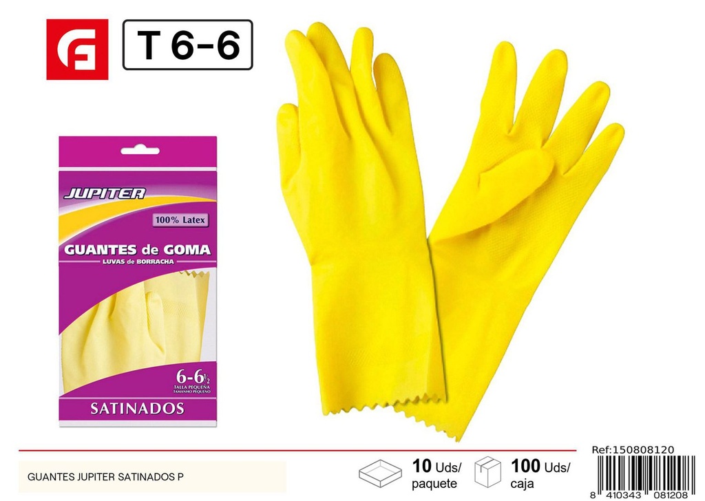 Guantes de látex Jupiter Satinados Talla 6 - Accesorios de limpieza