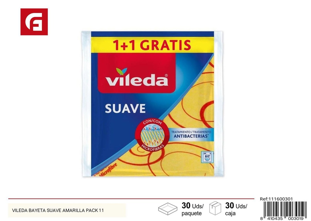 Bayeta suave amarilla pack 1+1 Vileda