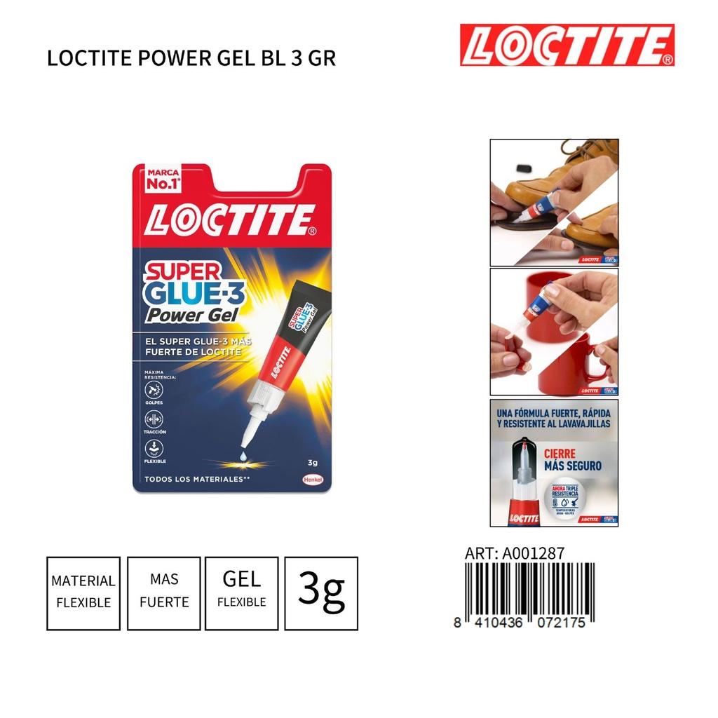 Loctite Power Gel Bl 3g adhesivo instantáneo