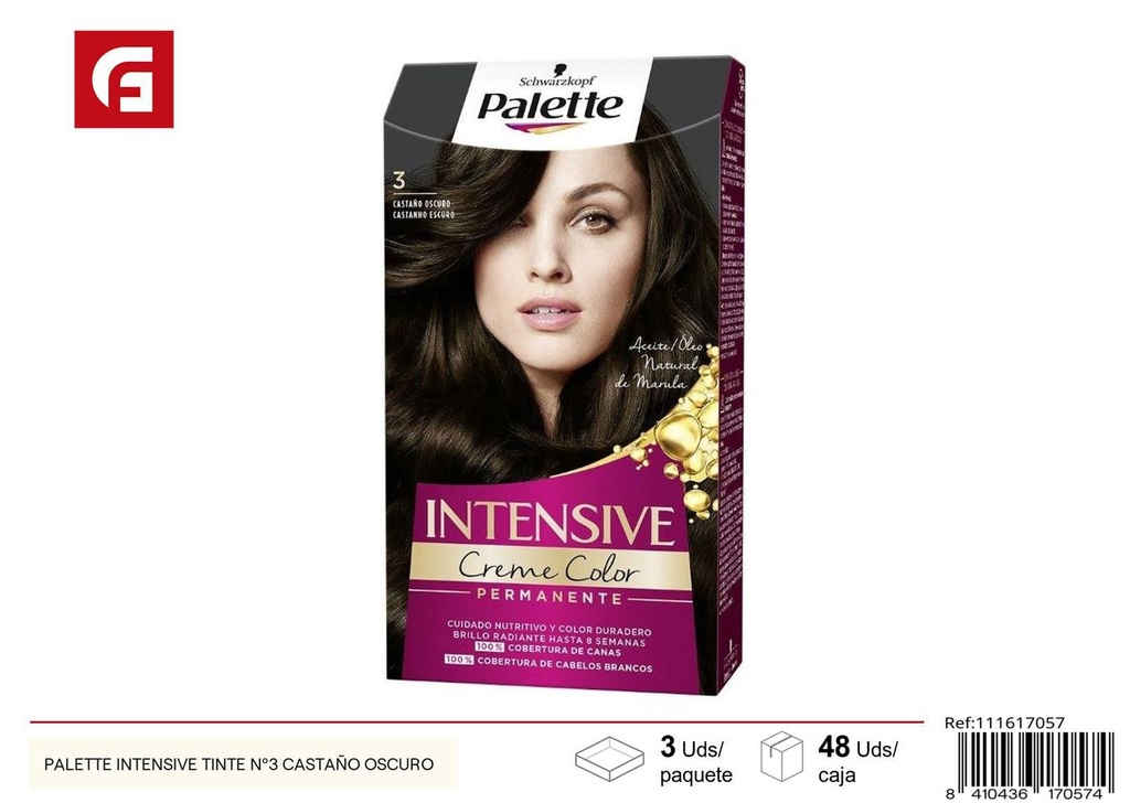 Tinte para el cabello Palette Intensive nº3 castaño oscuro