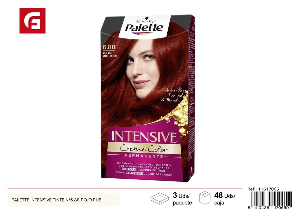 Tinte para cabello Palette Intensive Nº6.88 Rojo Rubí