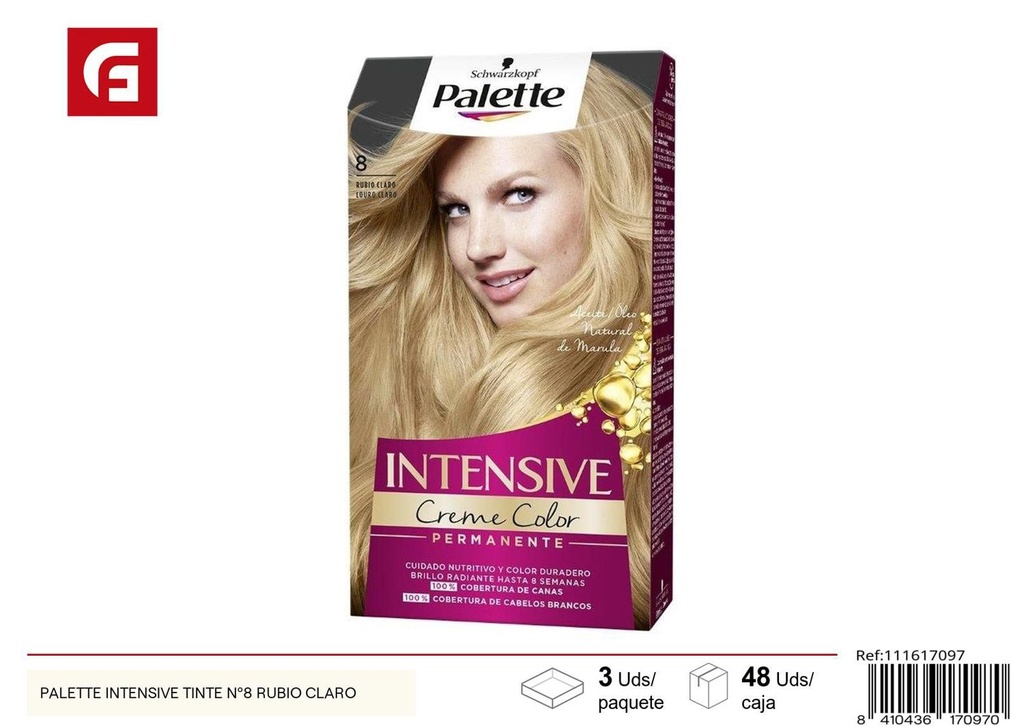Tinte para el cabello Palette Intensive Nº8 Rubio Claro