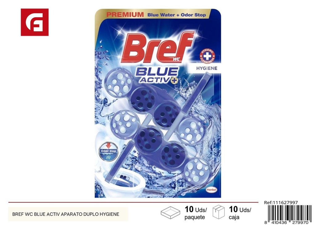 Ambientador de inodoro Bref WC Blue Activ aparato duplo higiene para baños