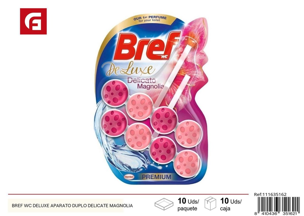 Bref WC Deluxe aparato duplo delicado magnolia para limpieza de baño