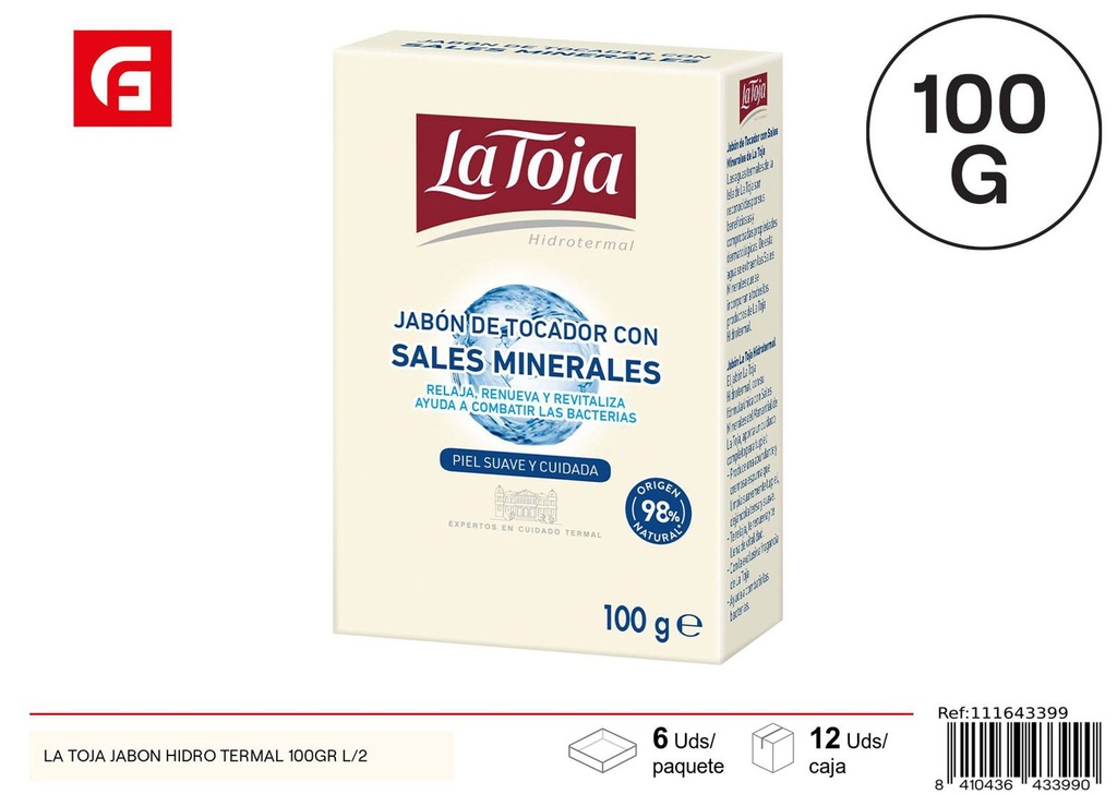 Jabón hidro termal La Toja 100g para cuidado personal