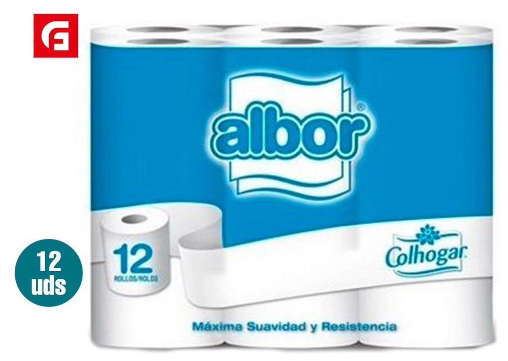 Papel higiénico Colhogar Albor 12 rollos para baño