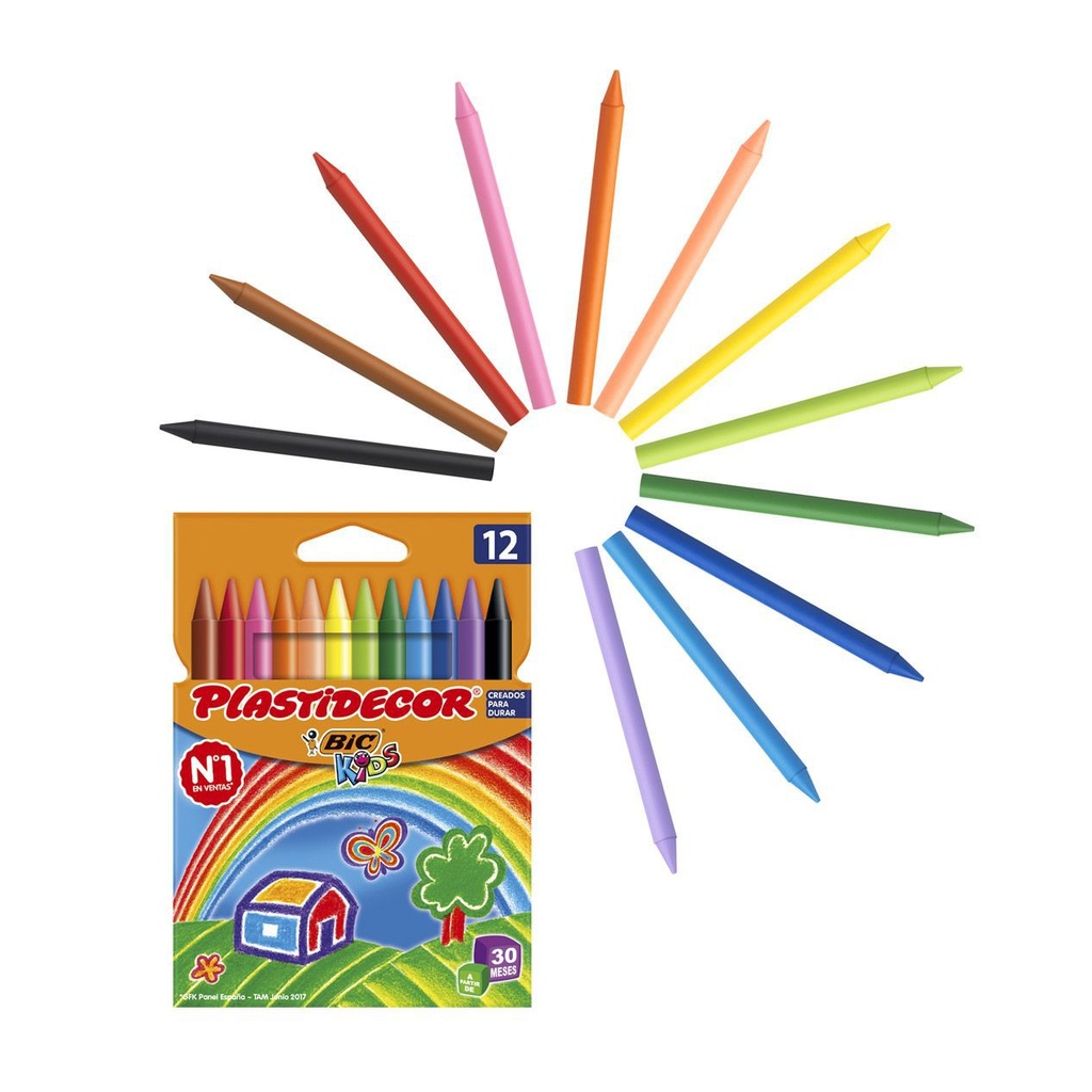 BIC Kids Plastidecor crayones 12 unidades