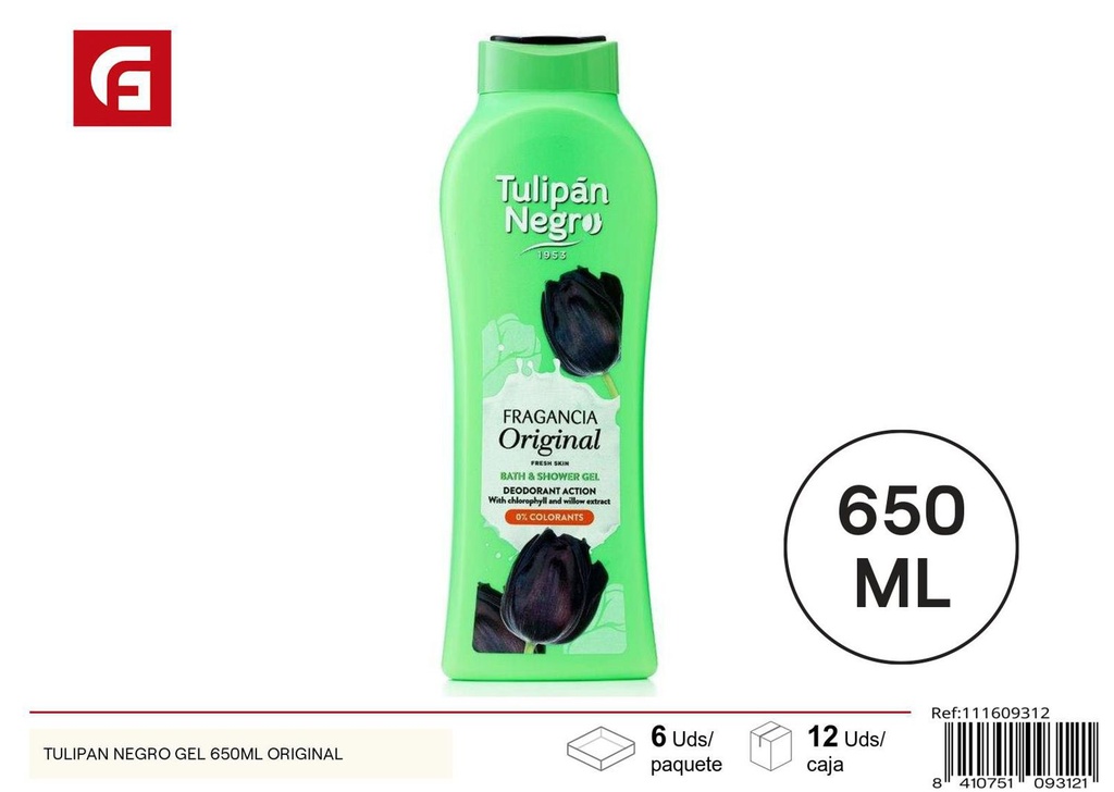 Gel de ducha Tulipán negro 650 ml Original - Productos de cuidado personal