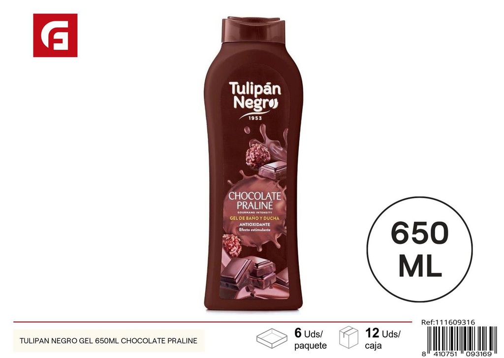 Gel de ducha Tulipán Negro 650ml chocolate praliné