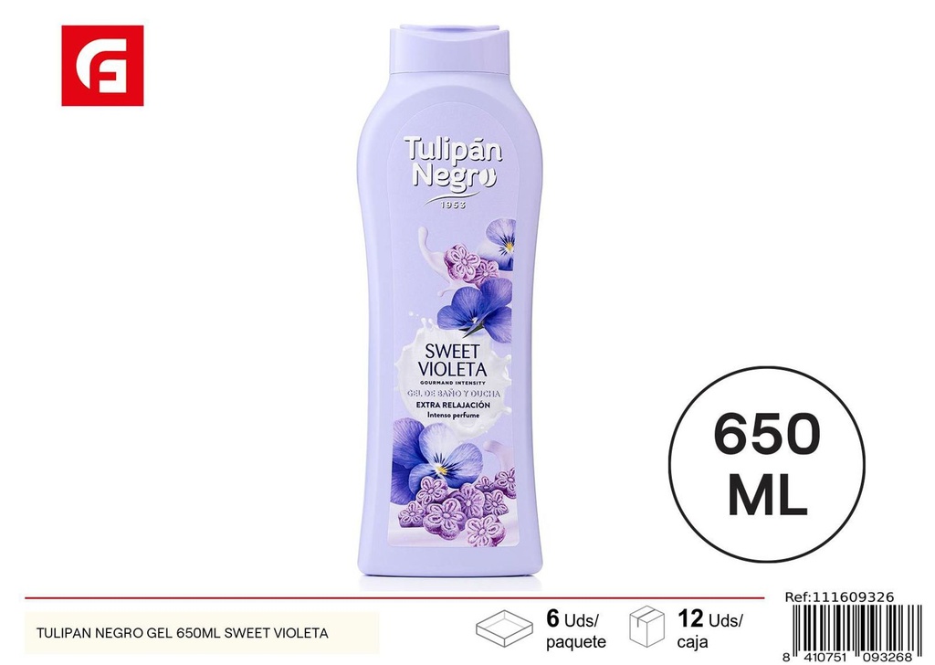 Gel de baño Tulipán Negro 650ml Sweet Violeta para higiene personal