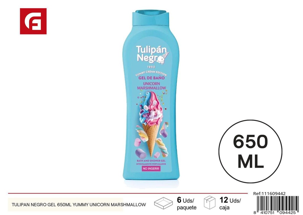 Gel de baño Tulipán Negro Yummy Unicorn Marshmallow 650ml