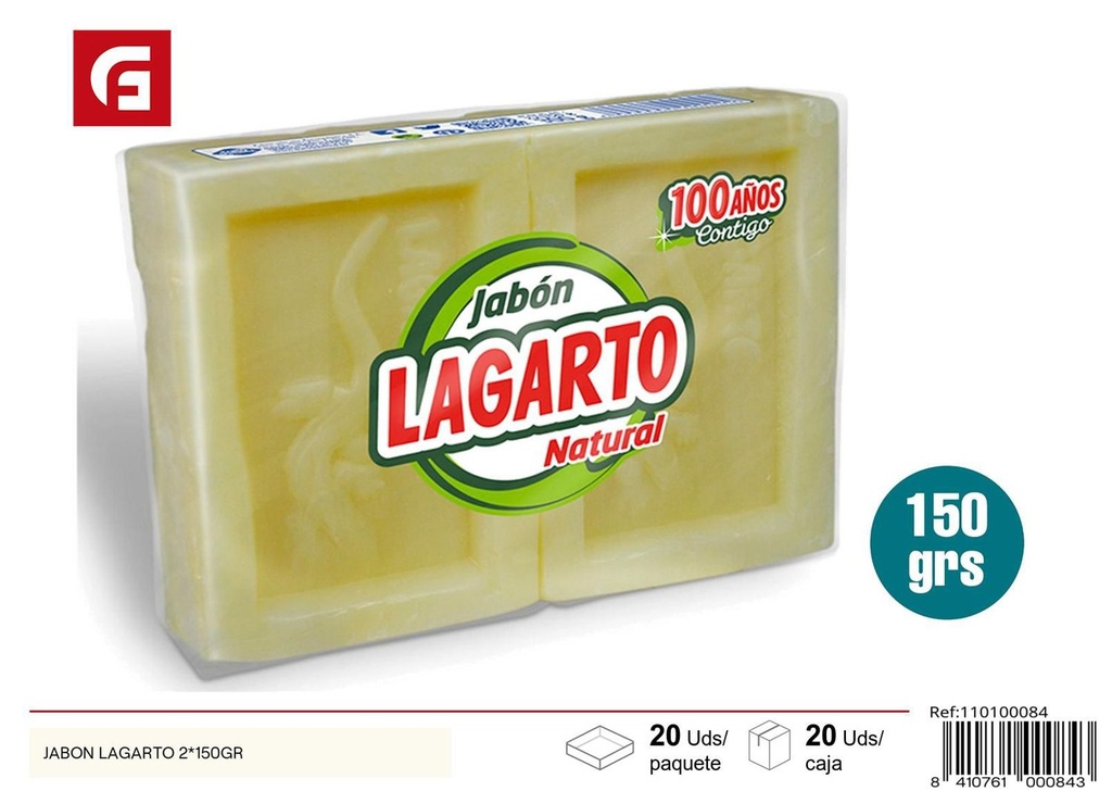 Jabón Lagarto 2x150gr para limpieza