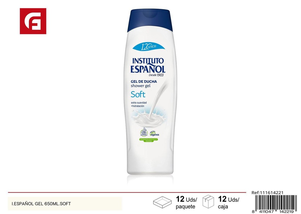 Gel de baño español 650ml Soft para higiene personal