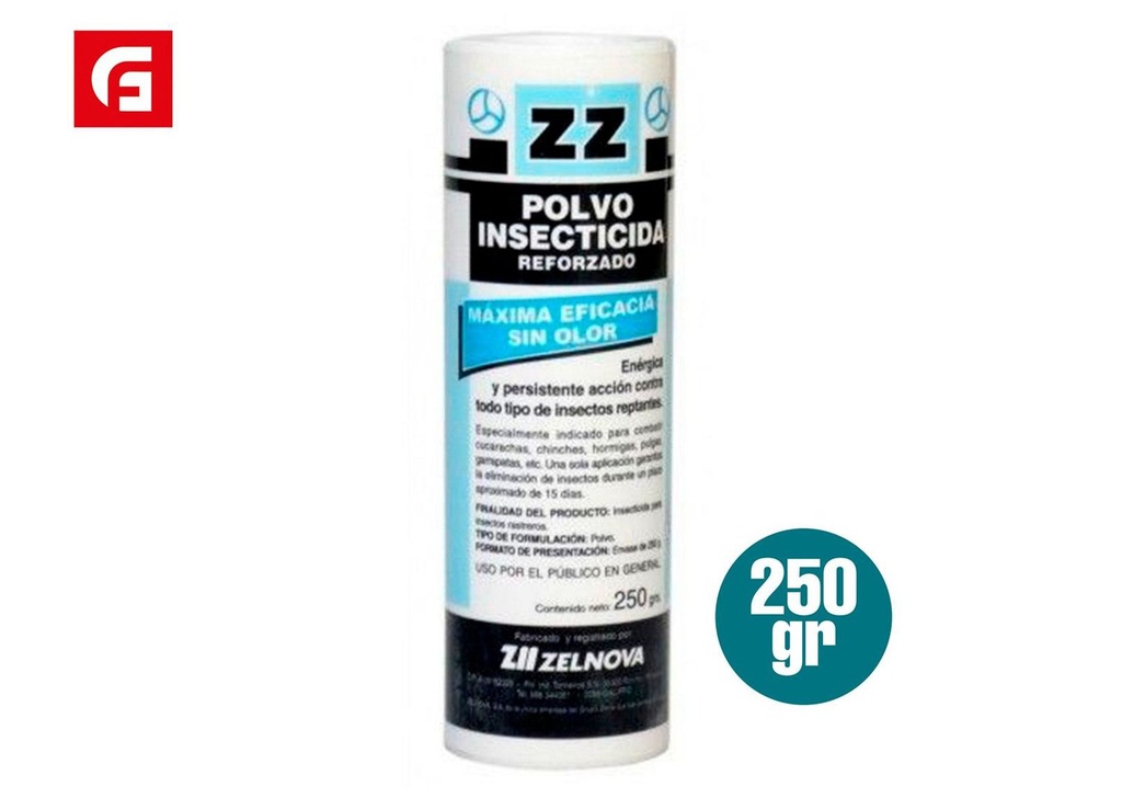 Insecticida en polvo 250gr reforzado para control de plagas