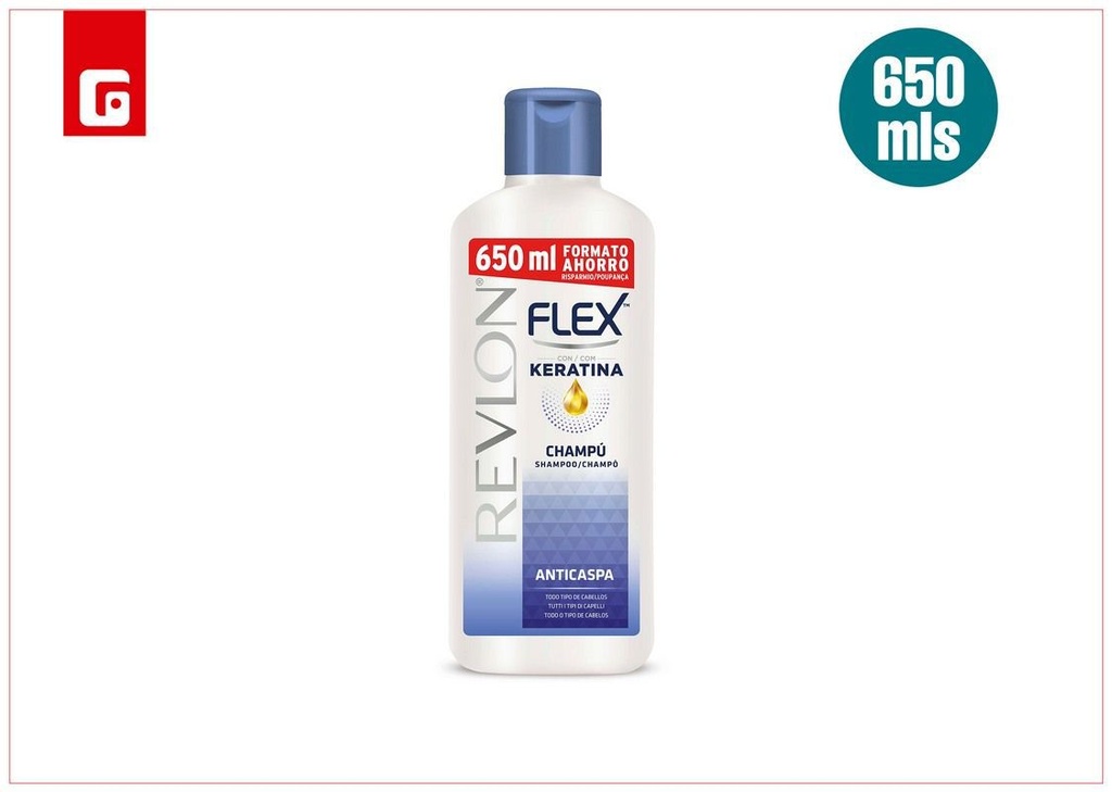 Champú Flex 650ml anticaspa para cuidado del cabello