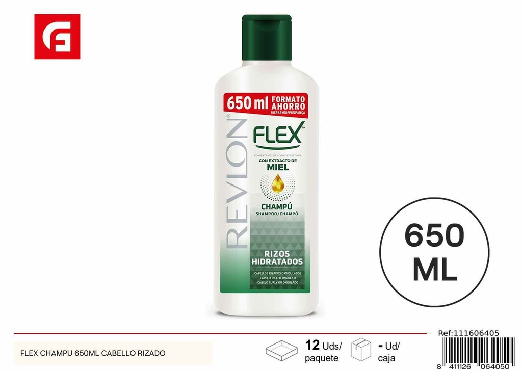 Champú Flex 650ml para cabello rizado cuidado personal