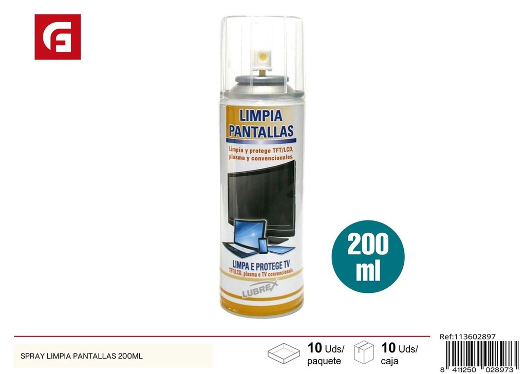 Spray limpiador de pantallas 200ml