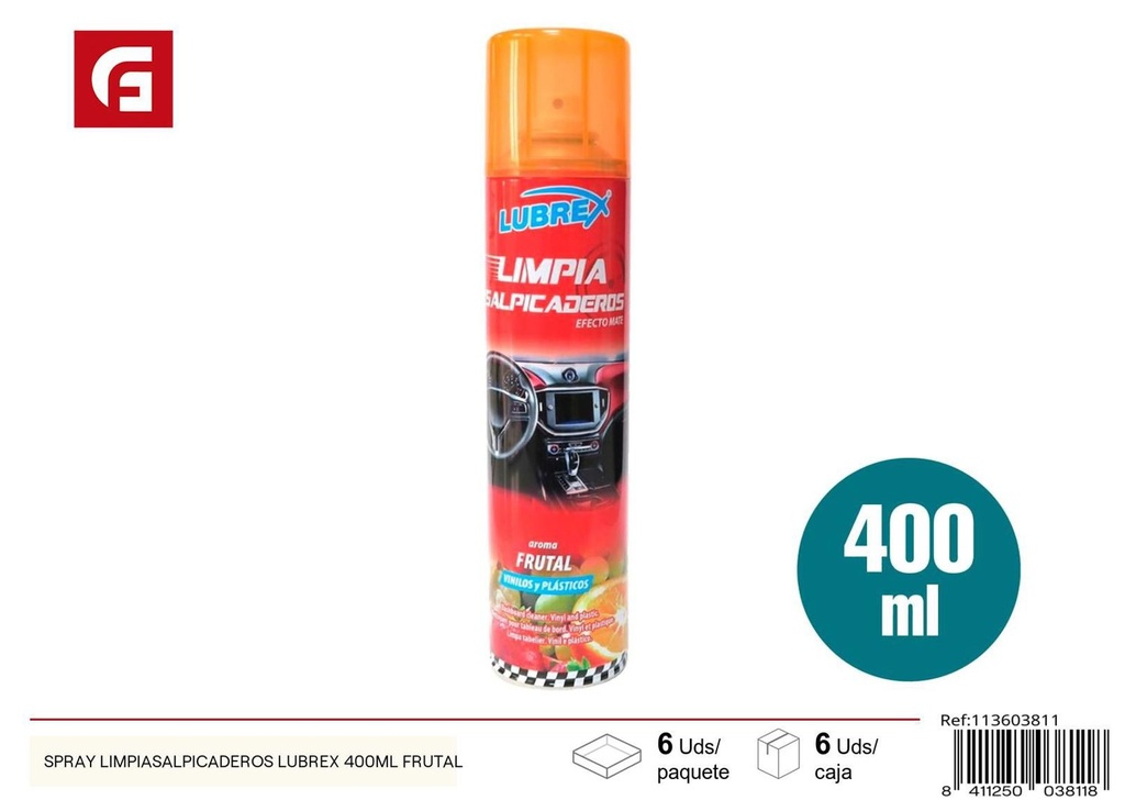 Limpiador de salpicaderos en spray Lubrex 400ml frutal