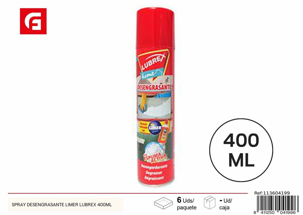 Desengrasante en spray Limer Lubrex 400ml para limpieza