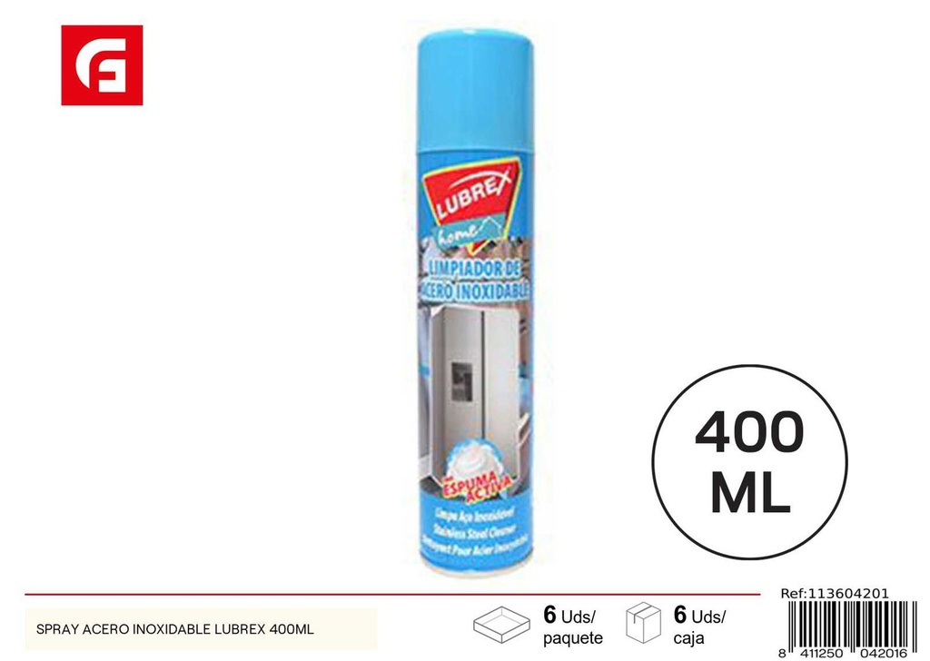 Limpiador en spray para acero inoxidable 400ml