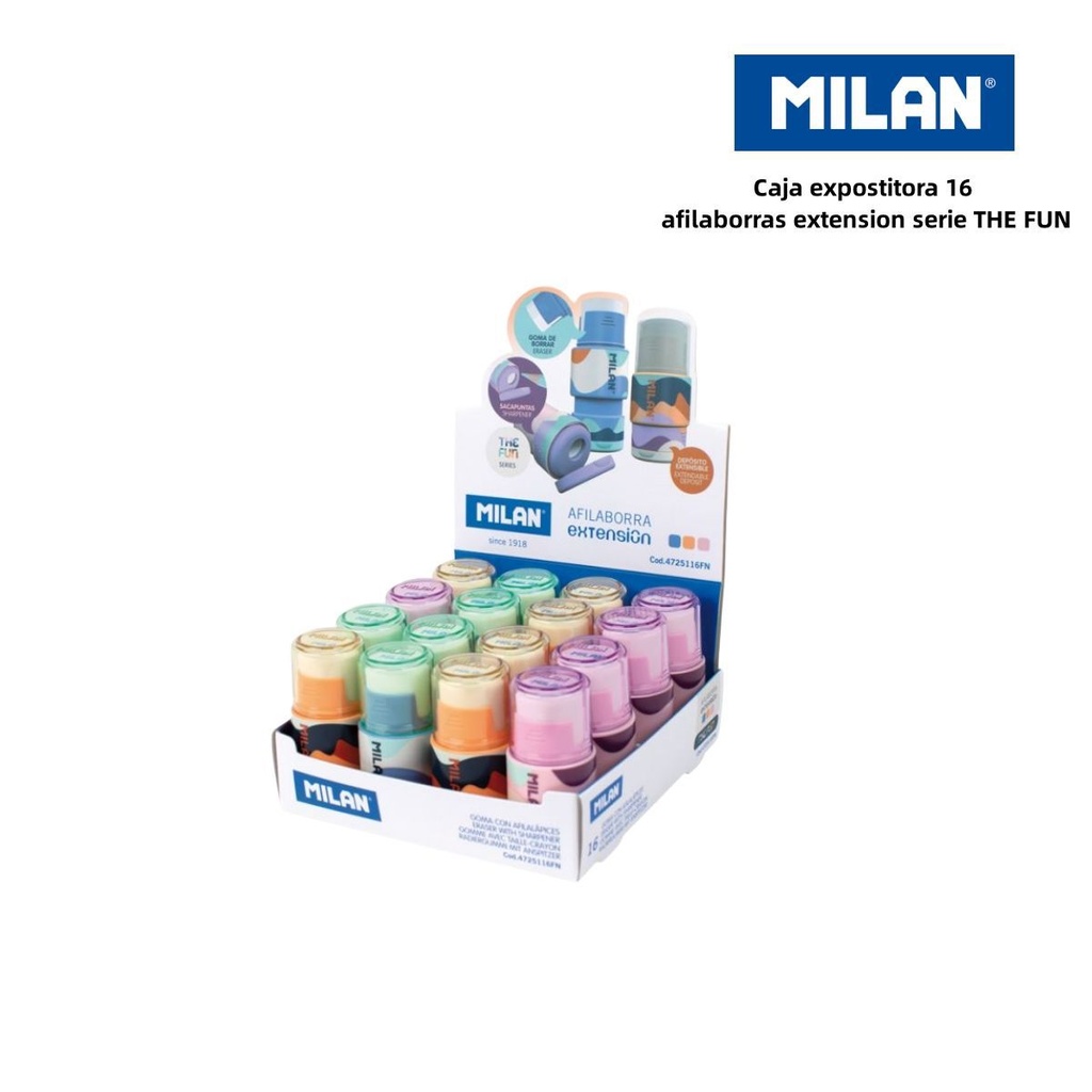 Caja expositora de 16 afilaborras MILAN - Material de papelería