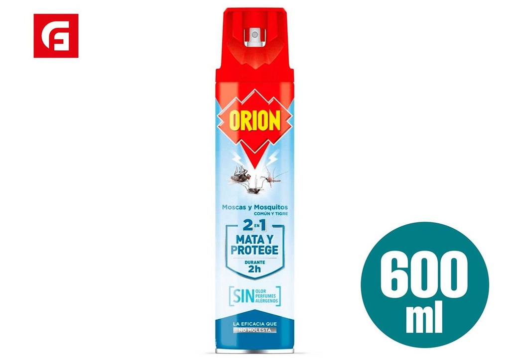 Insecticida Orion 600ml 2en1 para moscas y mosquitos