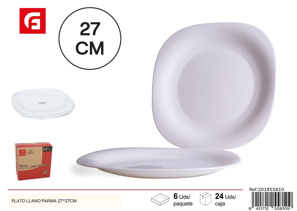 Plato llano Parma 27x27cm - Utensilios de cocina